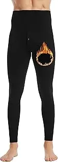 [TRIFOLIUM] Ultimate Warmth Plush Lined Men's Thermal Underpants: Stay Cozy with Moisture Wicking Comfort as Base Layer Selection, Men's Black, M