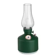 Green Retro Kerosene Lamp Humidifier - Rechargeable Cool Mist Maker with Dimmabl