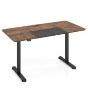 Costway Study Computer Desk Sit Stand Desk Home Office Brown