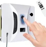 Electric Window Cleaning Robot, Remote Control Window Vacuum Cleaner Robot 2800Pa Suction Power Failure Protection Automatic Water Spray Various Route Planning for Mirror, Marble Wall
