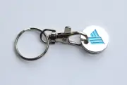SHOPPING TROLLEY COIN TOKEN KEY TAG RING METAL STEEL AUSTRALIAN $2 SIZED
