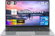 NIAKUN 15.6 Inch Laptop Computer, N4000 Processor (up to 2.6 GHz) Notebook 8GB RAM + 256GB SSD, FHD Display 1920 x 1080, 5000mAh, TF Card, WiFi 5