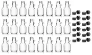 3.4 Ounce Glass Syrup Bottle with Loop Handle & Black Plastic Tamper Evident