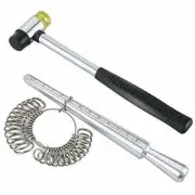 Jewelers Rubber Hammer Jewelry Making Tools Kit Mallet Ring Mandrel Sizer Metal