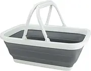 Seymour's Collapse-A Storage Basket 8L - White and Grey Foldable, Space-Saving Organising Solution for Home, Office, and Closet