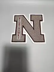 Varsity Patches, Chenille & Felt Letter 1-pc, N Patch, Sew or Iron on, Size 6"