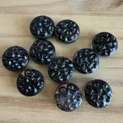 10 SPARKLY BLACK RAINBOW Electroplate Plated Glass Round Flat Beads 13mm