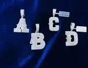 925 Sterling Silver A,B,C&D Initial 4.2, 6.72, 3.93, and 5.26 CTW VVS Moissanite