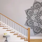 Half Mandala Flower Wall Sticker Art Decal for Living Room
