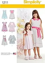 Simplicity 1211 Children's & Girl's Sewing Pattern Dress in Two Lengths, Size 7-8-10-12-14