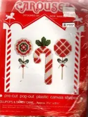 VGT CANVAS CAROUSEL POP-OUT LOLLIPOPS & CANDY CANE PLASTIC CANVAS KIT