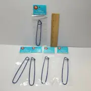 Five Simplicity BOYE Knitting 4.75" BLUE Aluminum Stitch Markers Holders - NIP