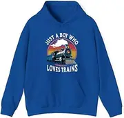 [X.Style] Just A Boy Who Loves Trains Lover Toddler ds040 Hoodie Royal XL