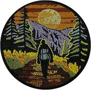 [Stitch-Witch] 4'' Hiking Outdoors Nature Embroidered Iron On Patch