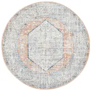 Lorissa Peach Transitional Round Rug