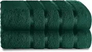 GC GAVENO CAVAILIA Bath Sheet Towel Set of 2 - Soft & Super Absorbent Large Bath Towel - 500 GSM Ringspun Cotton Towels Set, Dark Green
