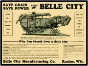 Belle City 1936 Repro Metal Sign: 28-49 Belle City Thresher Pictured