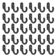Wall Hooks, 100Pcs - Zinc Alloy Single Prong Vintage Clothes Hook (Black,17mm)
