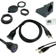 USB3.0+3.5mm AUX port USB3.0+3.5mm male Plug High speed 3.0 USB Extension Lead (for: Fiat)