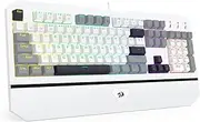 Redragon K558 Mechanical Gaming Keyboard Wired, Rainbow LED Backlit, Blue Switches, 104 Keys Anti-Ghosting, Wrist Rest, Metal Frame, Durable Keycaps for Computer PC Mac Xbox Gamers