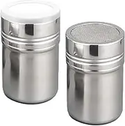 2 Pcs Icing Sugar Shaker, Flour Shaker, Icing Sugar Shaker Duster, Chocolate Shaker and Cocoa Sifter Portable Sugar Powder Shaker Perfect Ideal for Kitchen Crafts and Cake Decoration