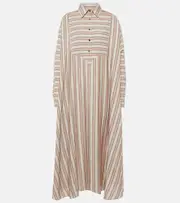 [Loro Piana] Loro Piana Striped linen and silk kaftan AU 6 multicoloured