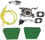 Chainsaw Carburetor Fit for P 350 351 370 390 420 M 333 335 338 P 050 2055 2115 Primer Pump Spark Plug Carb Kit(White)