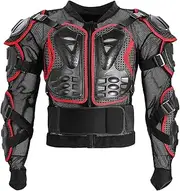 CLISPEED Motorcycle Full Body Armor Protective Jacket Spine Chest Protection Gear Men Women for Motos Off Road Motocross Racing Dirt Bike Skating Skiing Red S