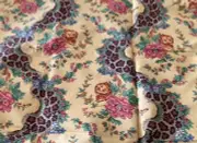 1 Yd Cowtan & Tout “Rose & Leopard” Linen Blend Fabric Animal Print Roses