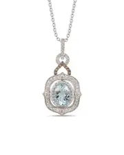 Le Vian 14k 2.83 ct. tw. Diamond & Aquamarine Pendant Necklace