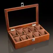 Watch Organizer Box Wood Glass Window Display Casual Holder Fashionable Case Men