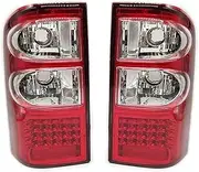 Compatible for Nissan Patrol Y61 1997 1998 1999 2000 2001 2002 2003 2004 LED Rear Tail Light Stop Brake Lamp Fog Lamp Car Accessories(Red Cover)