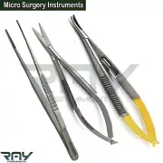 Dental Microsurgery Instruments Castroviejo Needle Holder Spring Scissor Tweezer