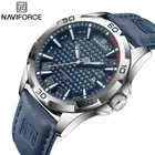 Original NAVIFORCE Watch Men's Fashion Waterproof Quartz Leather Band Wristwatch