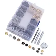 Metal Snap Fasteners Kit 40 Set snap Fasteners Press Studs Buttons Tool Craft Leather