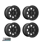 KMC KM548 Chase Satin Black With Gloss Black Lip 17X9 6X139.7 -12mm (Set of 4)