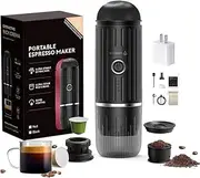 RECAFIMIL Portable Coffee Maker Travel Espresso Machine 120W, 19 Bar Pressure 7500mAh Rechargeable Battery Version Portable On the Go for Camping, Driving, Home and Office Travelling