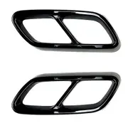 For - C-Class W206 C200 C260 C300 2022+ Car Tail Throat Exhaust Pipe Muffler Tip Cover ABS Shiny Bl shiny black