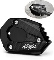 Velospeed For Ninja650 2017-2022 Ninja 1000 1000SX 2018-2022 Ninja300 2013-2020 Motorcycle CNC Support Extension Plate Kickstand Side Stand Pad ninja 650 Accessories (black)