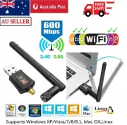 Dual Band 600Mbps USB WiFi Wireless Dongle Adapter AC600 Network Lan HD LCD TV