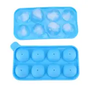 Blue Round Ice Balls Maker Tray 8 Large Sphere Molds Cube Whiskey Cocktails FDA