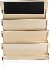 Greeting Card Display Stand 4 Tier Wooden Sticker Display Stand Portable Card Display Rack With Chalkboard For Vendors Retail Counter Table Display Showcase