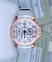 NEW Corum Admiral's Cup 18k Rose Gold Diamond Bezel 40mm MOP Watch 984.970.85
