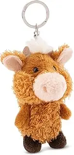 NICI McMooray Highland Cow Key Fob 10 cm Brown Plush Companion Cuddly Toy Pendant with Key Ring for Lanyard, Key Ring and Key Holder
