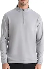 [Golthan] Men‘s Quarter Zip Pullover Sweater Long Sleeve Plain Lightweight 1/4 Zip Golf Pullover