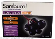 1 x Sambucol Cold & Flu FORTE 24 Capsules ::Black Elderberry::