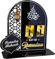 Ramadan Advent Calendar,Countdown Calendars,Holiday Countdown Calendar, for Indoor,Tabletop Decoration,Home Decoration Desktop Ethnic Style Ornaments (Black)