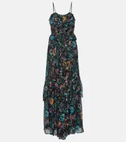 [Ulla Johnson] Ulla Johnson Colette ruffled silk maxi dress AU 12 black