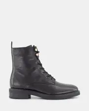 Shelly Shen Bella/Black Leather Womens Boots 10