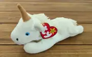 TY Beanie Baby - MYSTIC the Unicorn (Tan Horn & Yarn Mane) - NWT